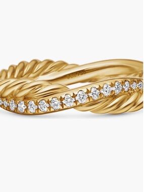 David Yurman Petite Infinity Twisted Yellow 
Gold/Diamond Ring